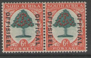 SOUTH AFRICA SGO24 1937 6d GREEN & VERMILION MTD MINT