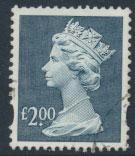 GB QE II Machin - SG Y1801   Used  £2 Dull Blue 