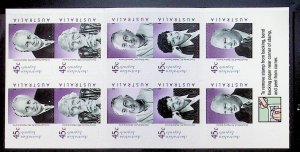AUSTRALIA Sc 2030a NH BOOKLET OF 2002 - FAMOUS PEOPLE - Sc$12 - (ZN25)