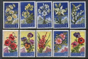 San Marino # 394-403, Mint Hinge.