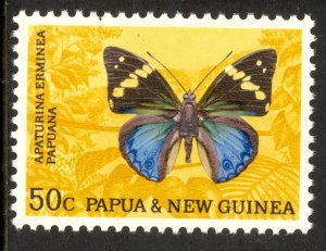 PAPUA NEW GUINEA 1966 50c BUTTERFLY Pictorial Sc 218 MNH