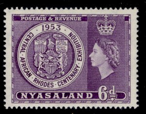 NYASALAND PROTECTORATE QEII SG171, 1953 6d rhodes centenary exhibition, NH MINT.