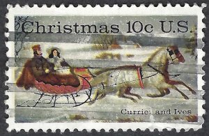 United States #1551 10¢ Christmas - Currier and Ives (1974). Used.