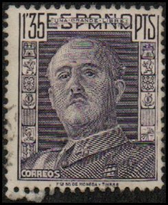 Spain 715 - Used - 1.35p Gen. Francisco Franco (perf 12.5x13) (1948)
