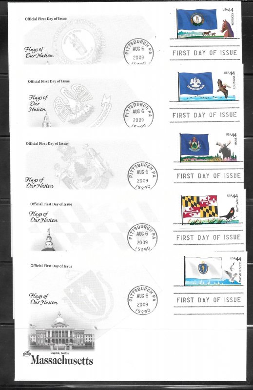 Just Fun Cover #4293-4302 FDC Flags of our Nation 10 ArtCraft COVERS (12906)