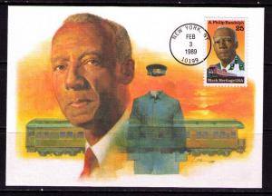 US Sc# 2402 FDC Maximum Card Asa Randolph Unicover