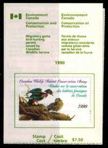 Canada FWH6 Duck Stamp on License Used VF