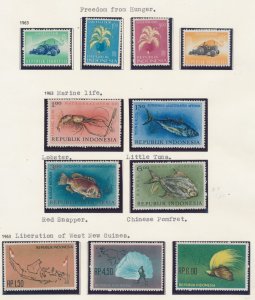 Indonesia 1963 Fish, Hunger, West New Guinea Mi 388-395 Mostly MH