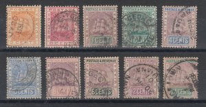 British Guiana Sc 73,76,130,131,135,136,139-142 used. 1876-1903 issues, 10 diff