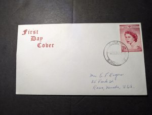 1953 Southern Rhodesia QE2 Coronation First Day Cover FDC Rusape to Reno NV USA
