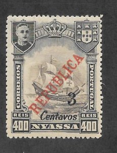 NYASSA Scott #88 Mint 3c on 400r surcharged stamp 2017 CV $5.00