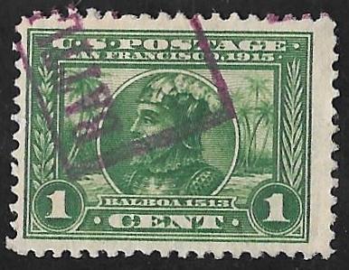 397 1 cent SUPER Logo Vasco Nunez de Stamp used F