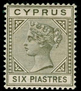 CYPRUS SG36, 6pi olive-grey, NH MINT. Cat £250.