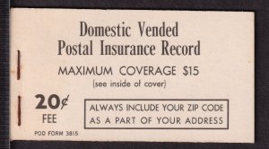 1966 Domestic Insurance 20c booklet Sc QI2 mint complete with Type II cover