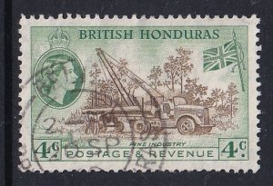 British Honduras  #147  used  1953  pine industry  4c