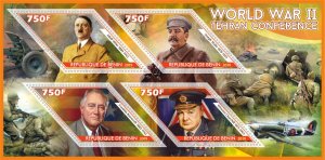 Stamps. Famous people. Tehran Conference, WW II  2019 1+1 sheets perforated