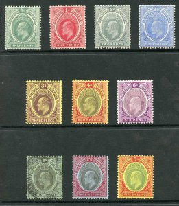 Southern Nigeria SG33/42 1907-11 KEVII Wmk Mult Crown CA Part Set of 10 M/M