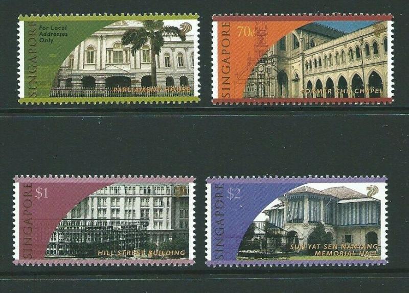 SINGAPORE SG971/4 1998 HISTORICAL BUILDINGS MNH