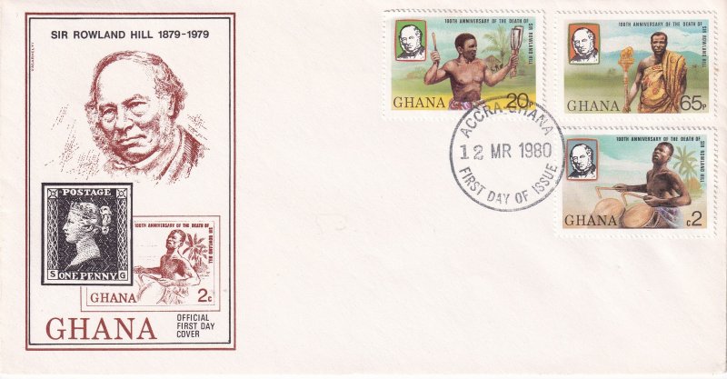 GHANA 1979 SR ROWLAND HILL SET FDC.