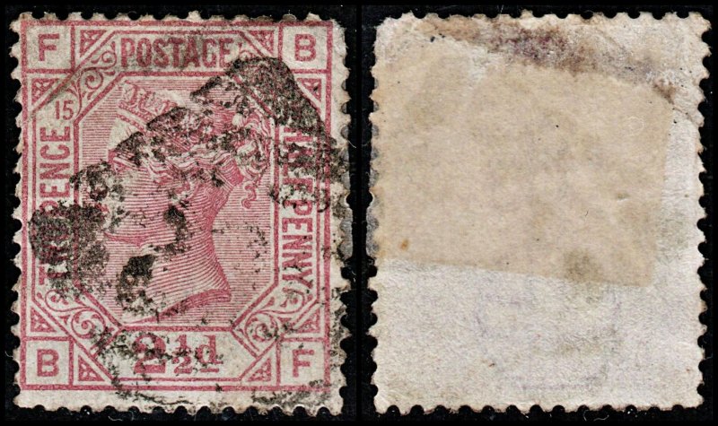 3764 GB: 2½d Rosy mauve 1876. SG141 Sc67 Mi47. Spec J6 BF. Plate 15. Fille...