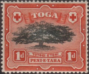 Tonga 1942 SG75 1d Ovava Tree Wmk mult script CA MLH