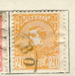 SERBIA; 1881 early classic issue used 20pa. value,