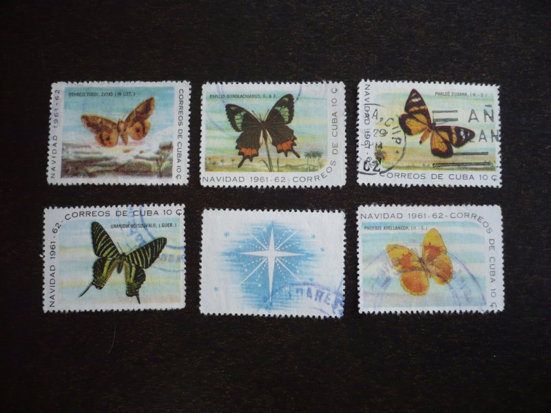 Stamps - Cuba - Scott# 696 - 700 - Used Set of 5 Stamps with 1 Label