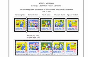 COLOR PRINTED NORTH VIETNAM [N.L.F.] 1963-1976 STAMP ALBUM PAGES (10 ill. pages)