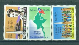 Burma sc# 227-229 mnh cat value $5.50