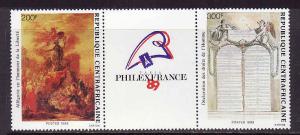 D1-Central Africa-Sc#926a-unused NH pair-French Revolution-1