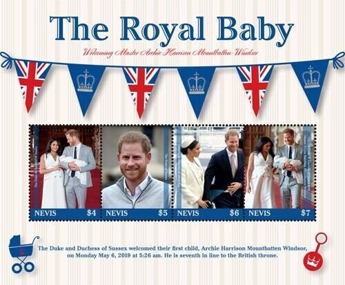 Nevis 2019 -Royal Baby Archie- Sheet of 4 stamps -Scott #1997 -MNH 