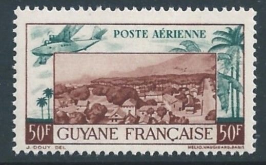 French Guiana #C8B NH 50fr Cayenne w/o RF