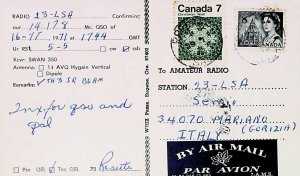 CANADA SISTER ROSETTA St Ursula Postal Used 1971 Amateur Radio QSL Card 16591