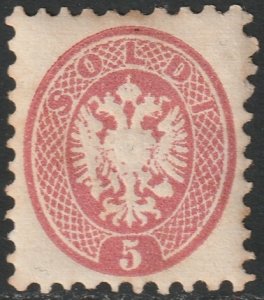 Lombardy Venetia 1864 Sc 22 MH* toning spots