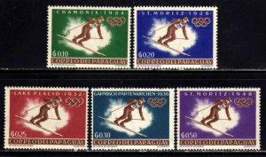 Paraguay #752-56 ~ Set of 5 ~ '64 Olympics Winter Games ~ Mint, NH  (1963)