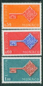 MONACO Scott 689-691 MNH** Europa 1968 stamp set