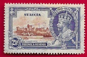St. Lucia Scott#93 1935 2-1/2d KGV SILVER JUBILEE - USED