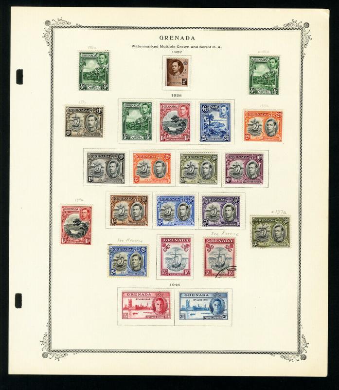 Grenada 1800s to 1950s Stamp Collection