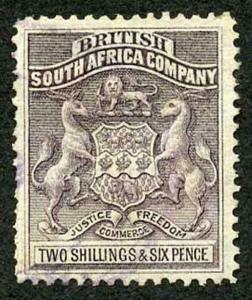 Rhodesia SG6 2/6 Grey-purple Very Light Postmark