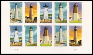 US 4795b New England Coastal Lighthouses imperf NDC plate block 10 MNH 2013