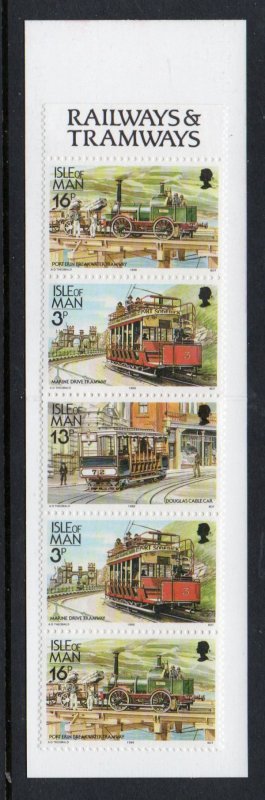 Isle of Man Sc 355 b pane in complete 50p train stamp booklet mint NH