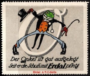 Vintage Germany Poster Erdal ABC Letter Series Frogs The Uncle Has Been In Good