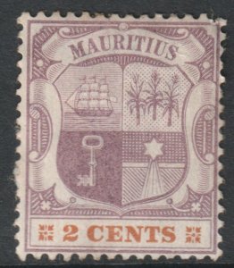 Mauritius Scott 93 - SG128, 1895 Victoria 2c MH*