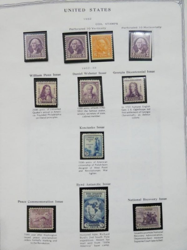 EDW1949SELL : USA Nice, all Mint Starter collection on pages between 1909-1961.