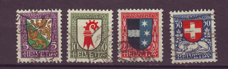 J25559 JLstamps 1926 switzerland set used #b37-40 arms