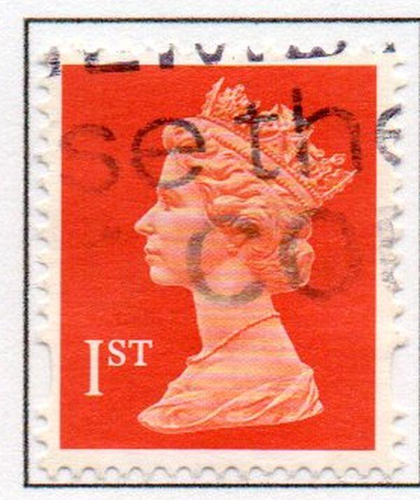 Great Britain Sc MH241 1993 1st orange red litho QE II  Machin Head stamp used