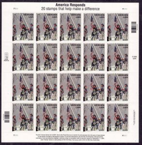 USA-Sc#B2- id12-unused NH semi-postal sheet-America Responds-Heroes-2001-