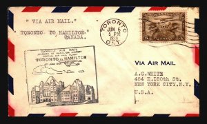 Canada 1929 FFC - Toronto to hamilton - Z16699 