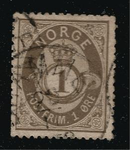 Norway1877 Sc #22 F-VF Used Cat $10...Great Value!