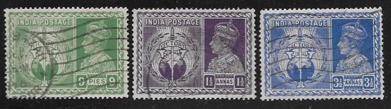 India  Scott 195-198  Used  Short set